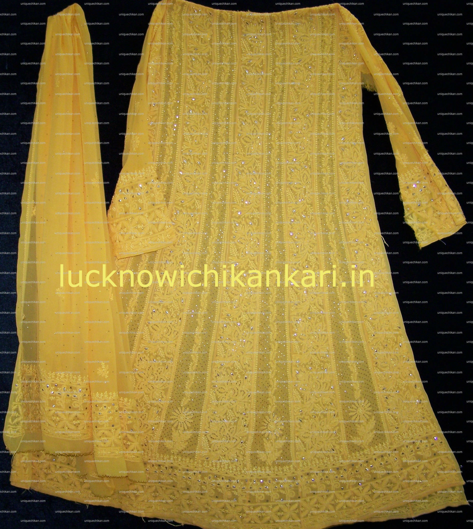 lucknowi chikan anarkali suits