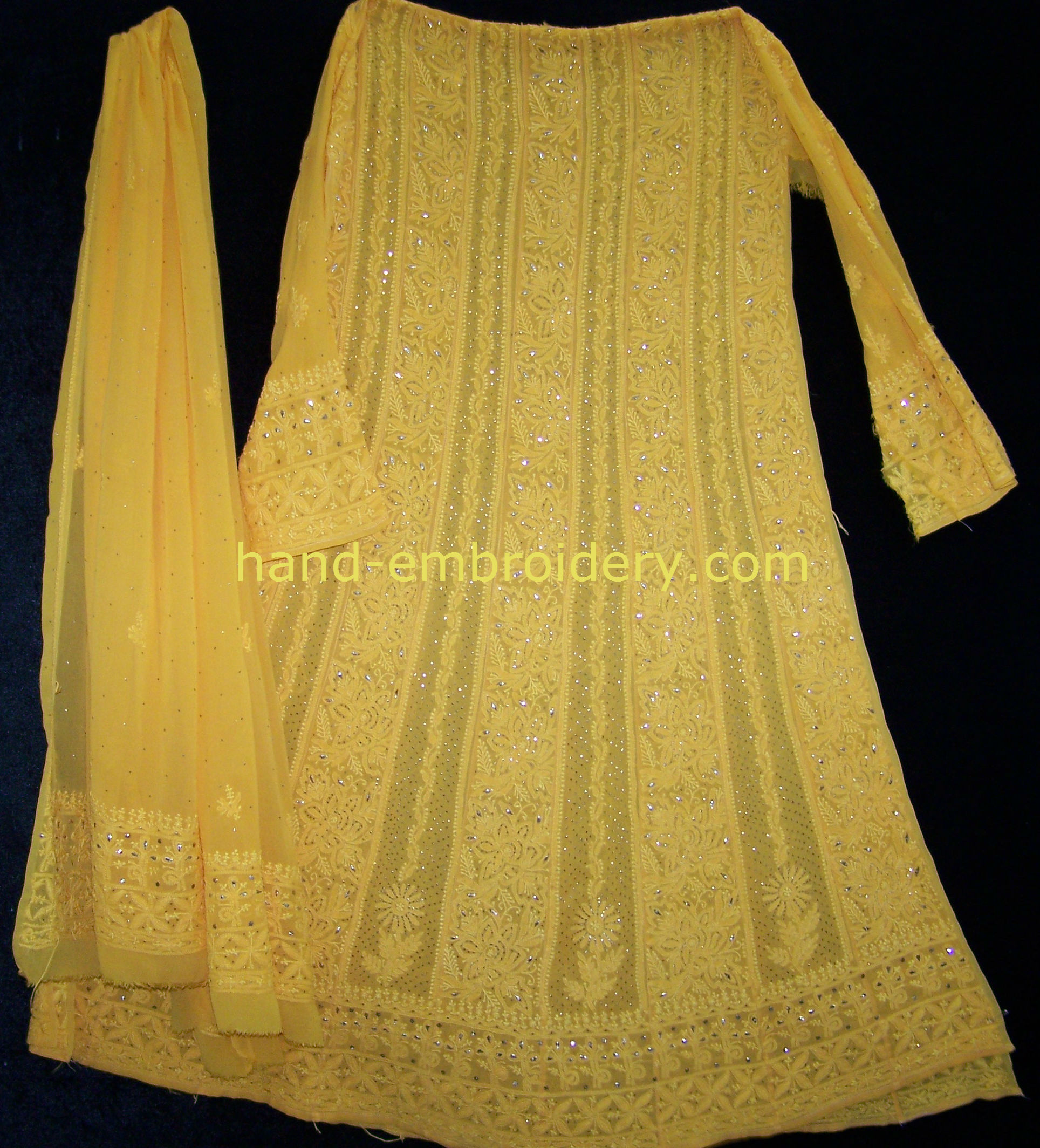 yellow-chikan-anarkali-with-muish