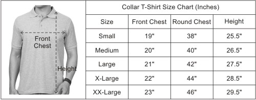 Collar t shirt size best sale